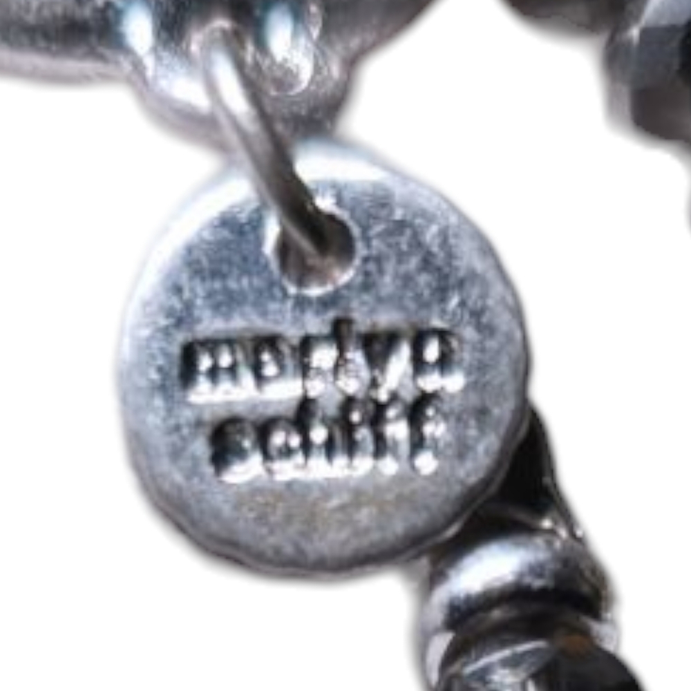 Marilyn Schiff Silver Crescent Pendant Beaded Necklace - Picture 3 of 3